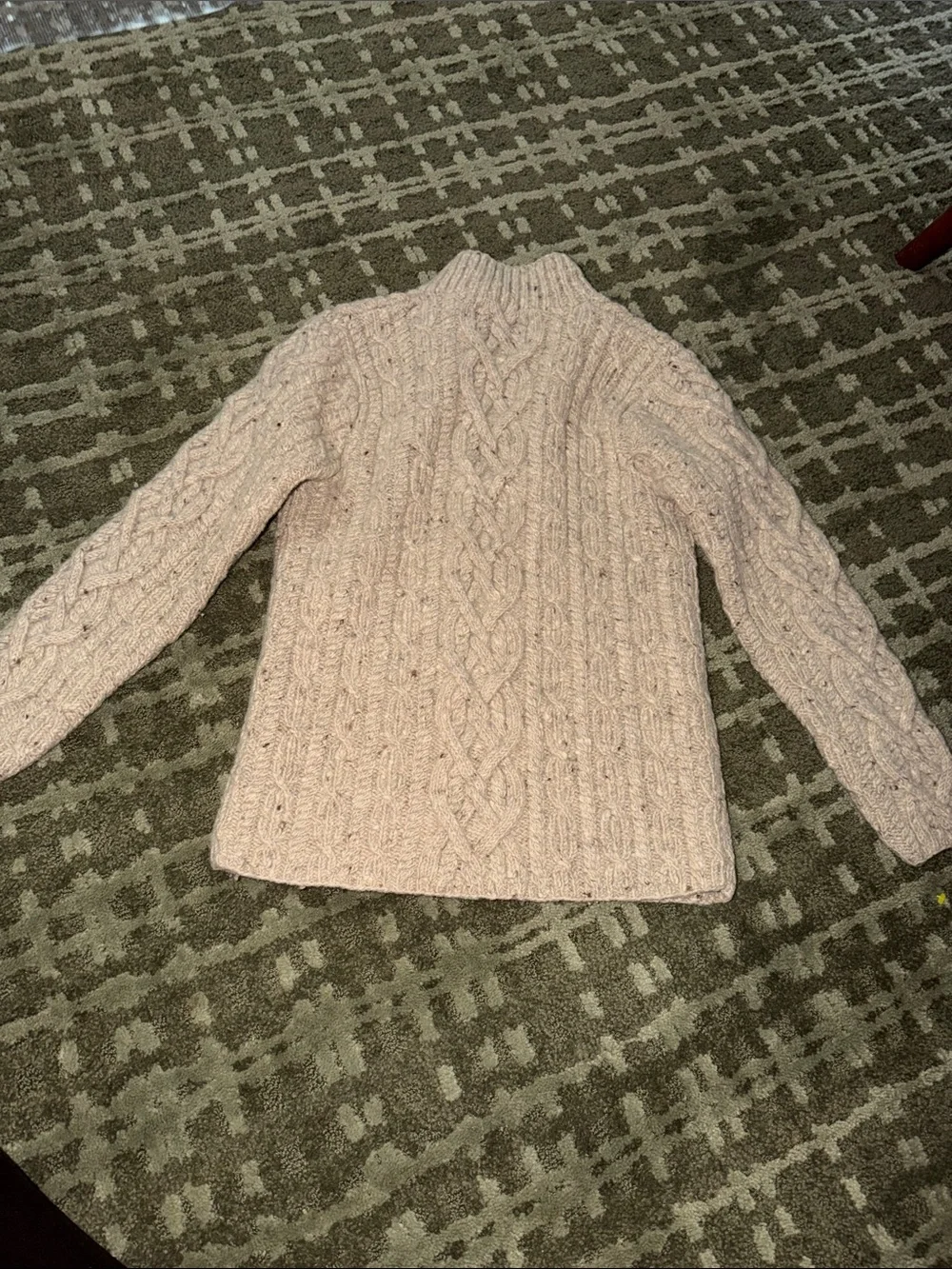 Vintage Women’s Quarter Zip Hand Knit For Ralph Lauren 100% Wool Size Petite - Picture 6 of 10